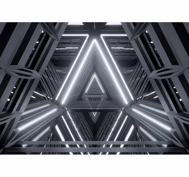 Fotomurale astratto motivo luminescente triangolare - TenStickers