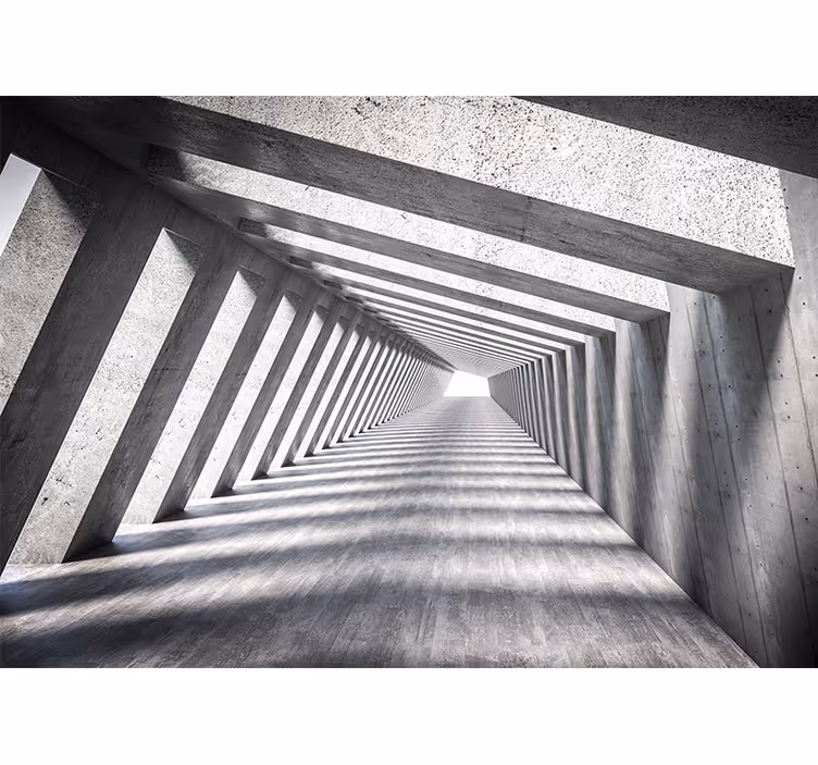 Fotomurale astratto prospettiva tunnel geometrico - TenStickers