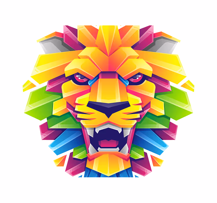 Fotomurali leone viso di leone vibrante - TenStickers