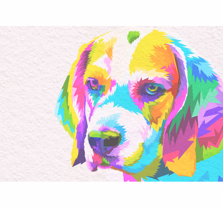 Fotomurale animali ritratto di cane colorato - TenStickers