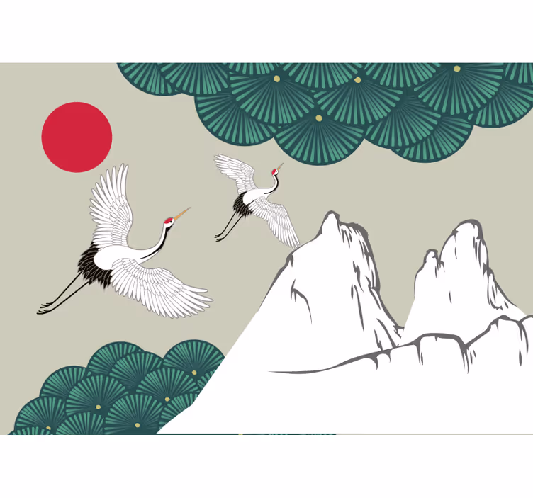 Fotomurale africano gru e montagne - TenStickers