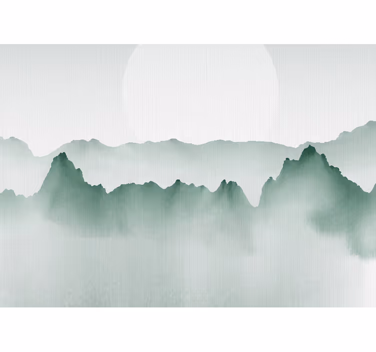 Fotomurali natura silhouette di montagna - TenStickers