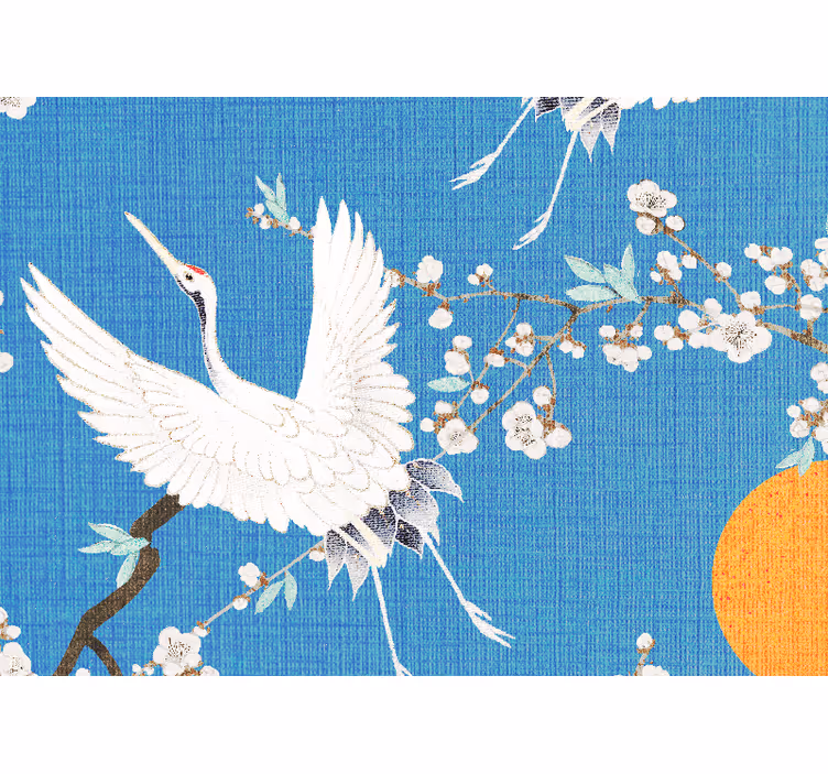 Fotomurali leone fiori di gru eleganti - TenStickers