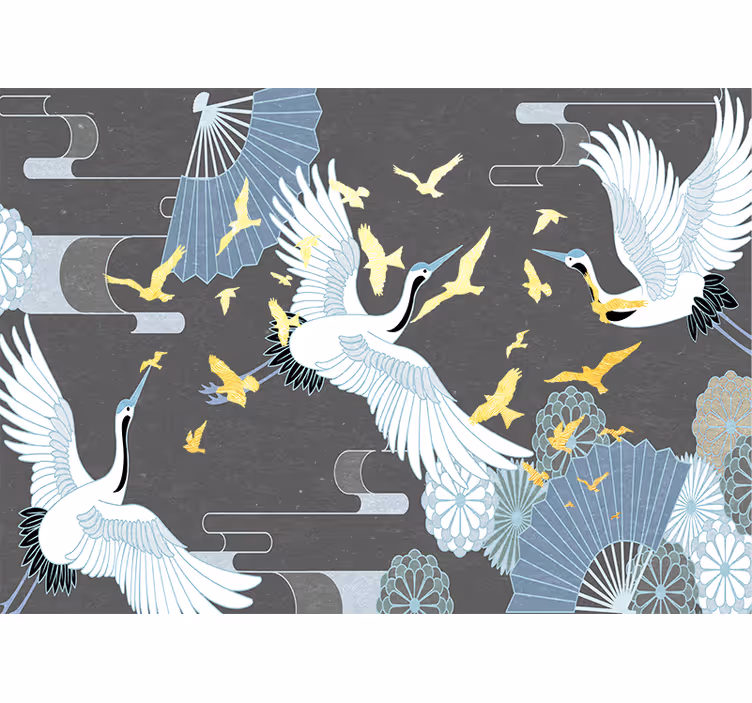Fotomurale animali gru in volo elegante - TenStickers