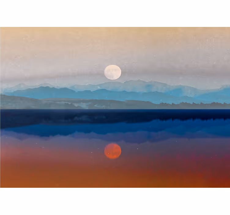 Fotomurale paesaggi riflesso del tramonto in montagna - TenStickers
