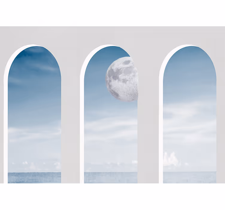 Fotomurale astratto archi illuminati dalla luna - TenStickers