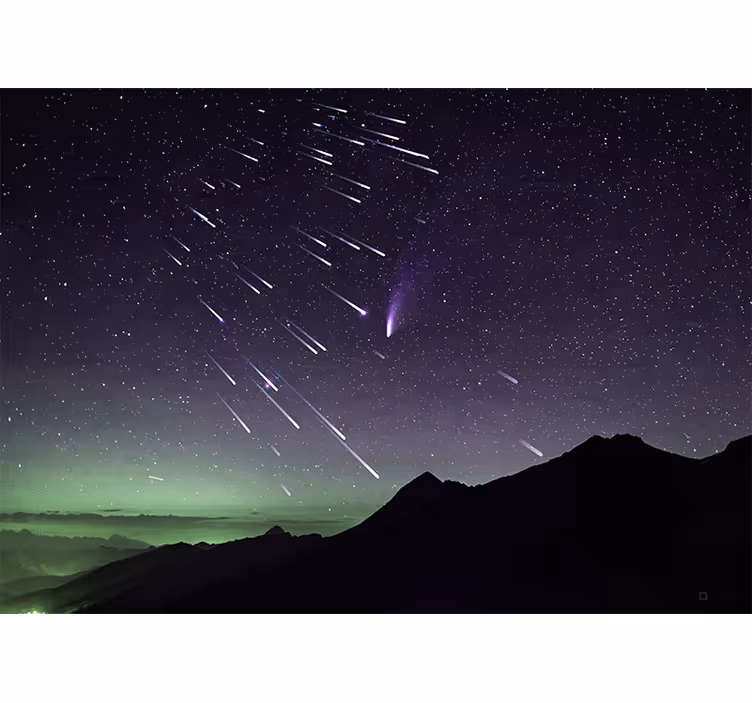 Fotomurale spaziale notte di stelle cadenti - TenStickers