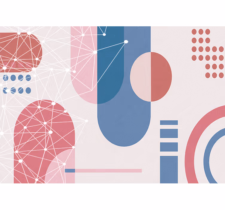 Fotomurale astratto rete di forme geometriche - TenStickers