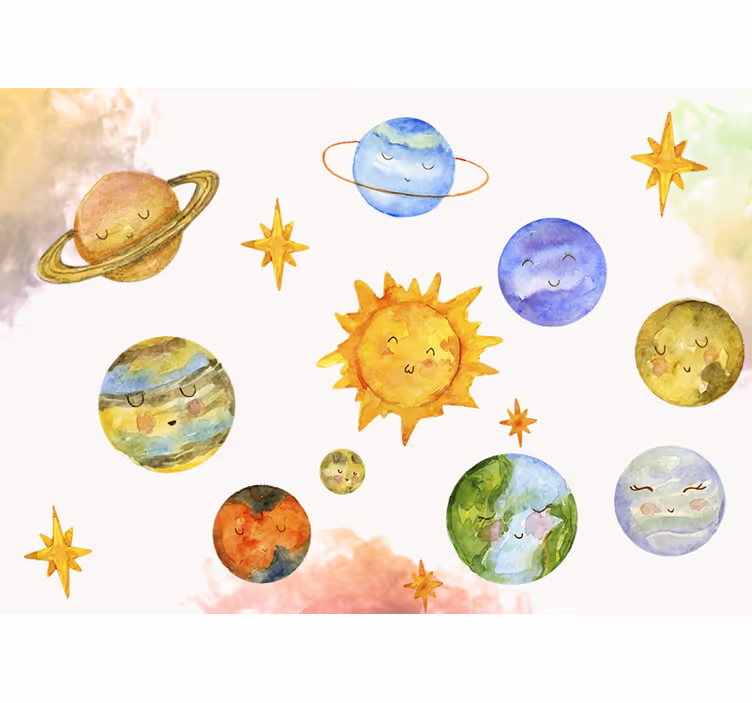 Fotomurale fantasia corpi celesti giocosi - TenStickers