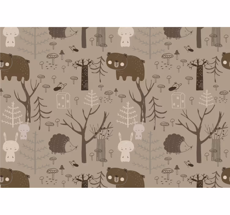 Fotomurale animali gioco tra creature della foresta - TenStickers