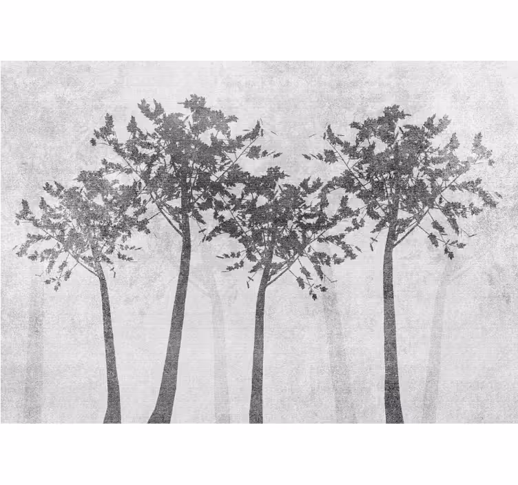 Fotomurale alberi composizione silhouette alberi - TenStickers