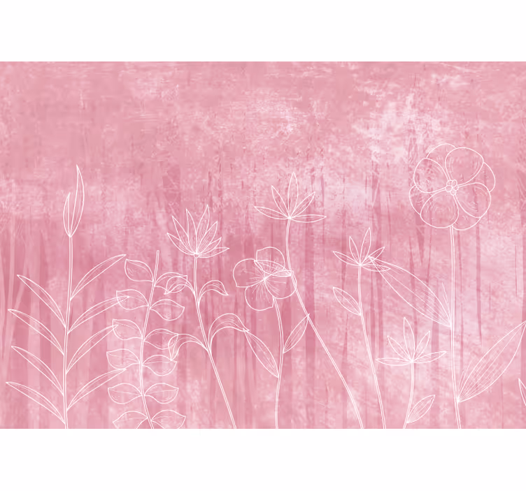 Fotomurale fiori contorno floreale delicato - TenStickers