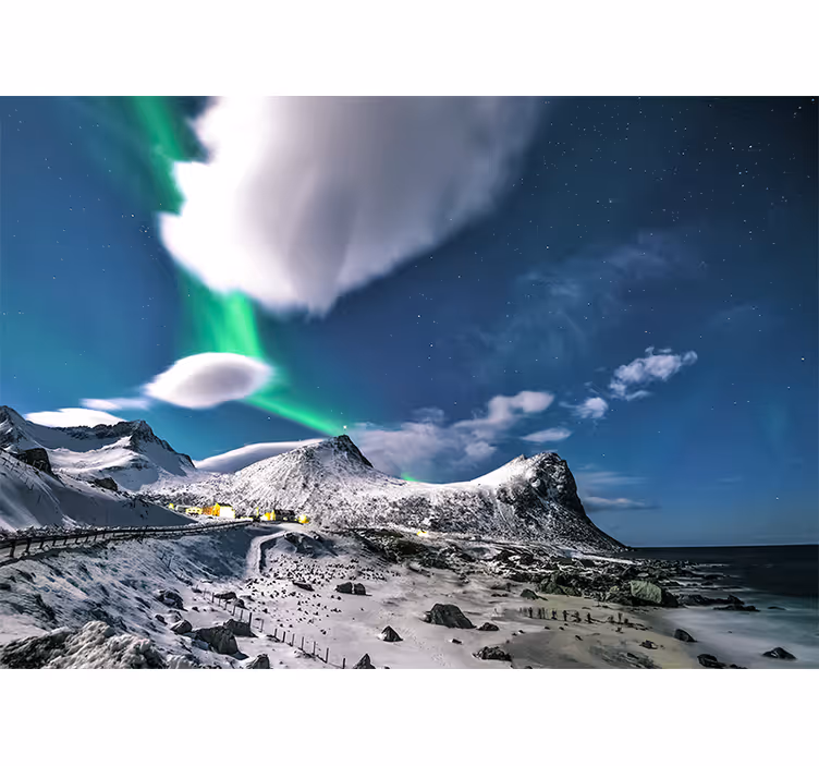 Fotomurale paesaggi prospettiva aurora boreale - TenStickers