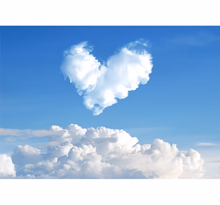 Fotomurale amore nuvole a forma di cuore - TenStickers