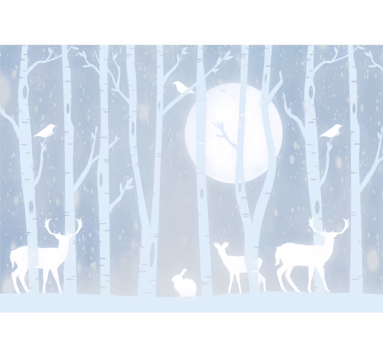 Fotomurale cameretta cervi e luna - TenStickers
