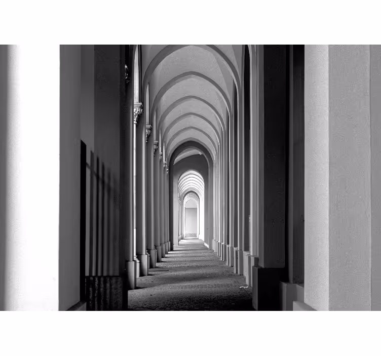 Fotomurale città prospettiva arco architettonico - TenStickers