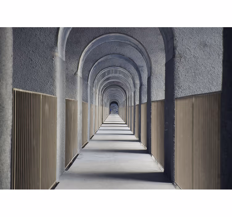 Fotomurale 3d prospettiva ad arco infinito - TenStickers
