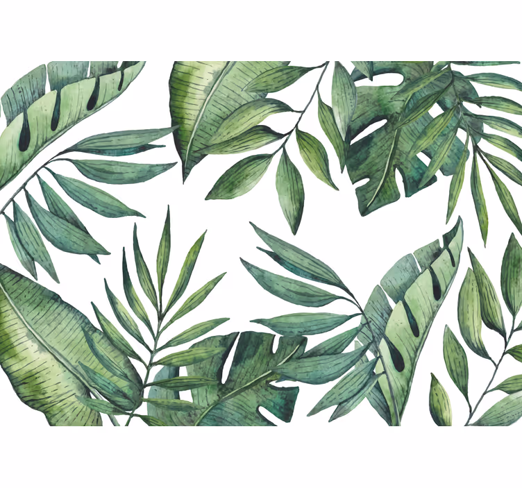 Carta da parati natura design foglioso lussureggiante - TenStickers