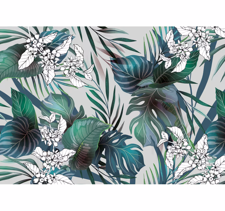 Carta da parati natura fogliame tropicale - TenStickers