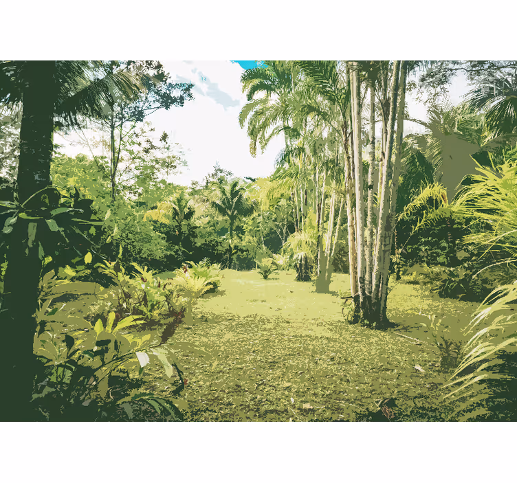 Carta da parati giungla paesaggio tropicale lussureggiante - TenStickers