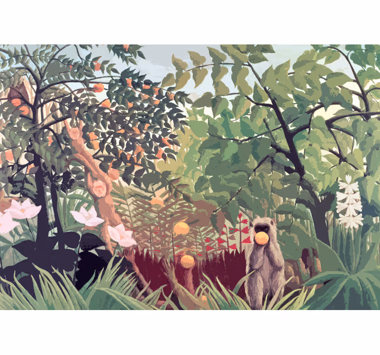 Fotomurale camera da letto scimmie tropicali relax - TenStickers