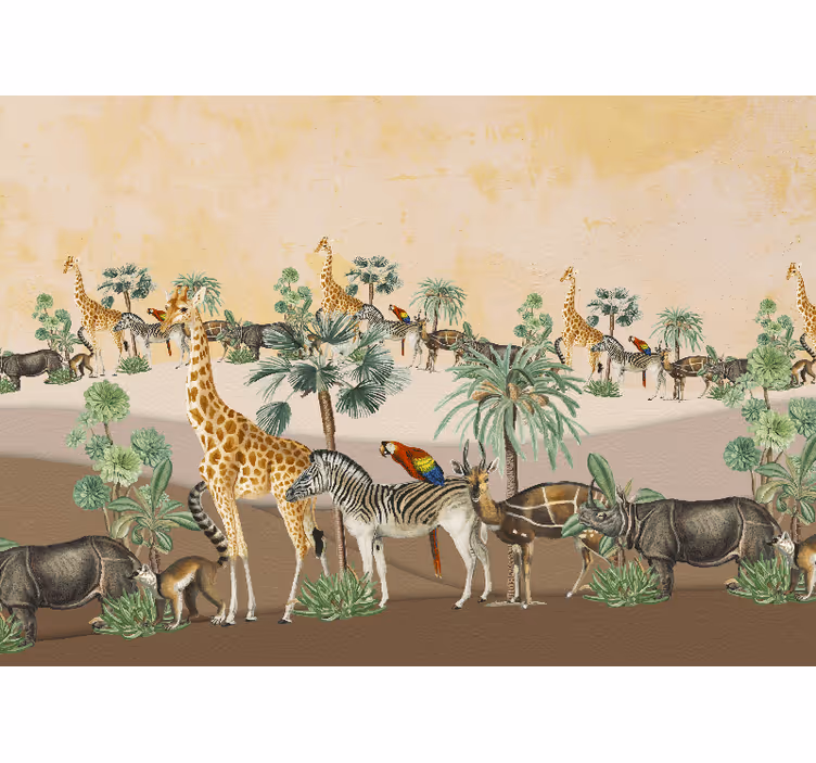 Fotomurale africano scena di fauna selvatica safari - TenStickers