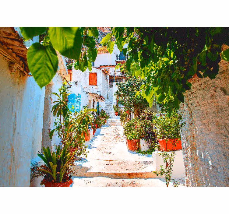 Fotomurale città vicolo mediterraneo incantevole - TenStickers