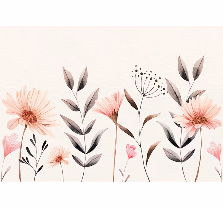 Fotomurale fiori delicata disposizione beige - TenStickers