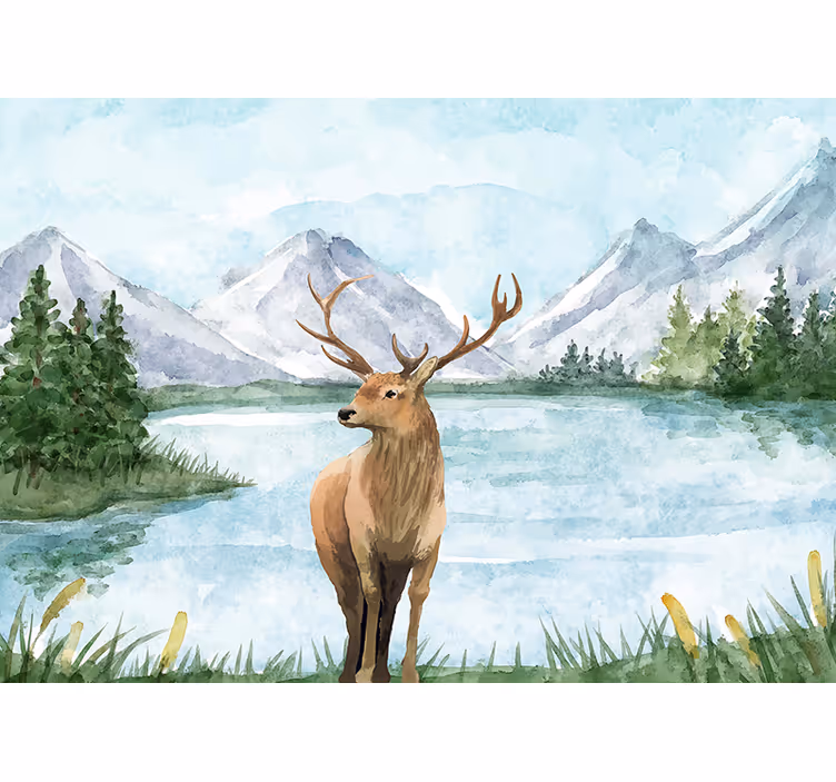 Fotomurale animali paesaggio maestoso alce - TenStickers