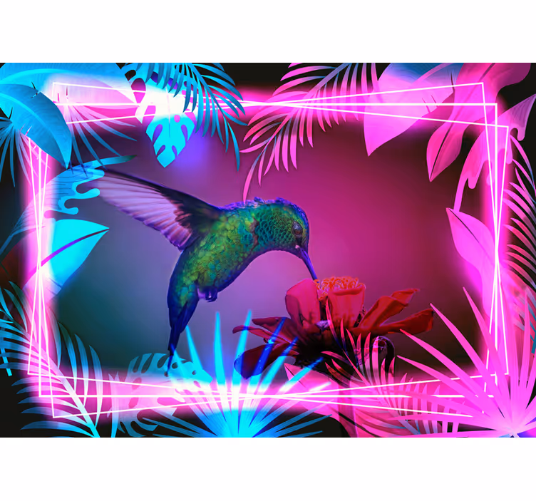 Fotomurale animali colibrì e floreale - TenStickers