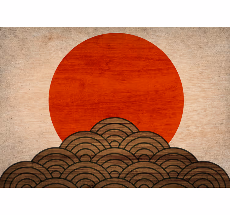 Fotomurale animali onde di sole rosso - TenStickers
