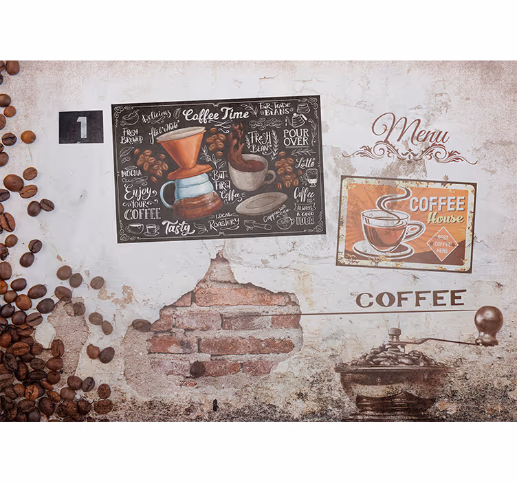 Fotomurali frasi menu del caffè - TenStickers