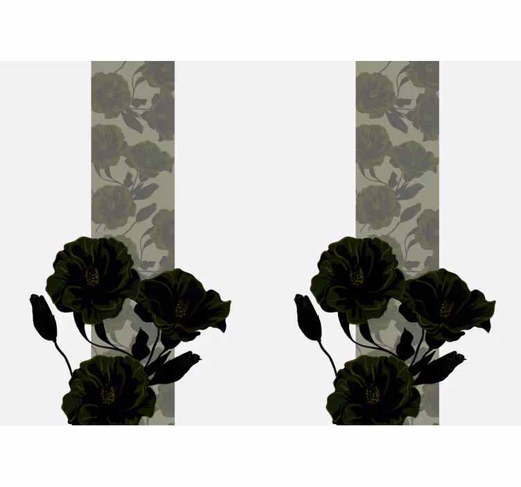 Fotomurale fiori fiori neri eleganti - TenStickers