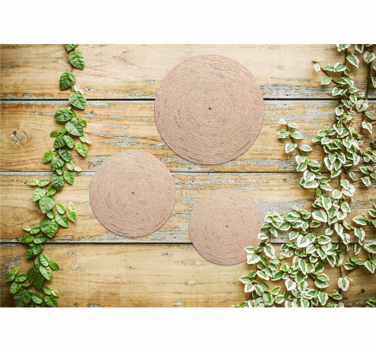Fotomurali textures cerchi di corda naturale - TenStickers