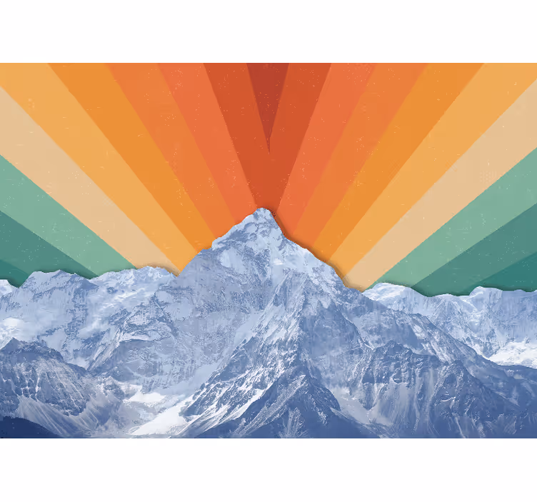 Fotomurale montagna cime montane all'alba - TenStickers