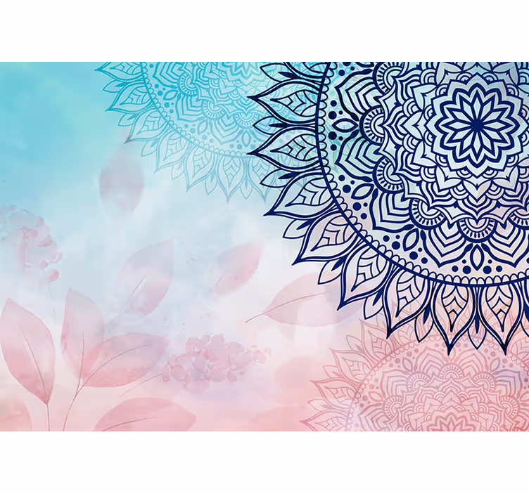Fotomurali mandala design artistico tonalità blu - TenStickers