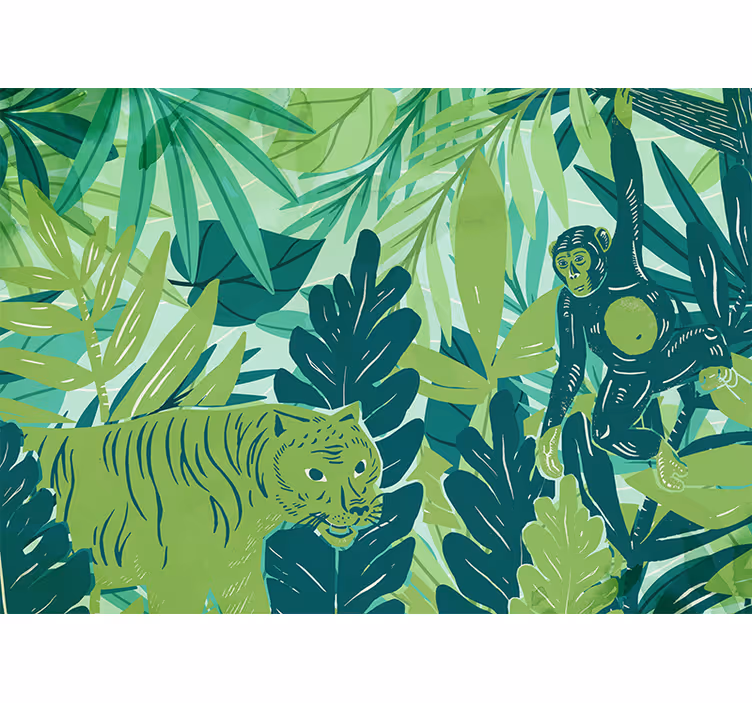 Carta da parati giungla avventura animale tropicale - TenStickers