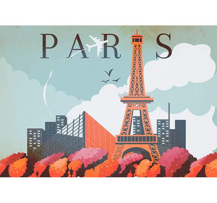 Fotomurale parigi paesaggio della torre eiffel - TenStickers