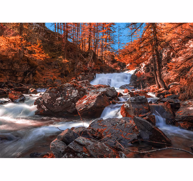 Fotomurale montagna torrente roccioso cascante - TenStickers