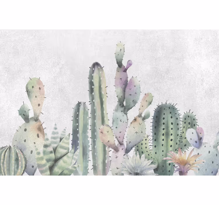 Fotomurale deserto muro di cactus - TenStickers