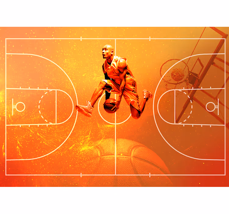Fotomurale in tema basket con campo - TenStickers