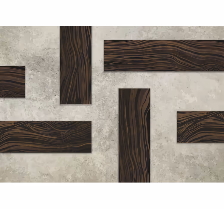 Fotomurale per bagno texture cemento e legno - TenStickers