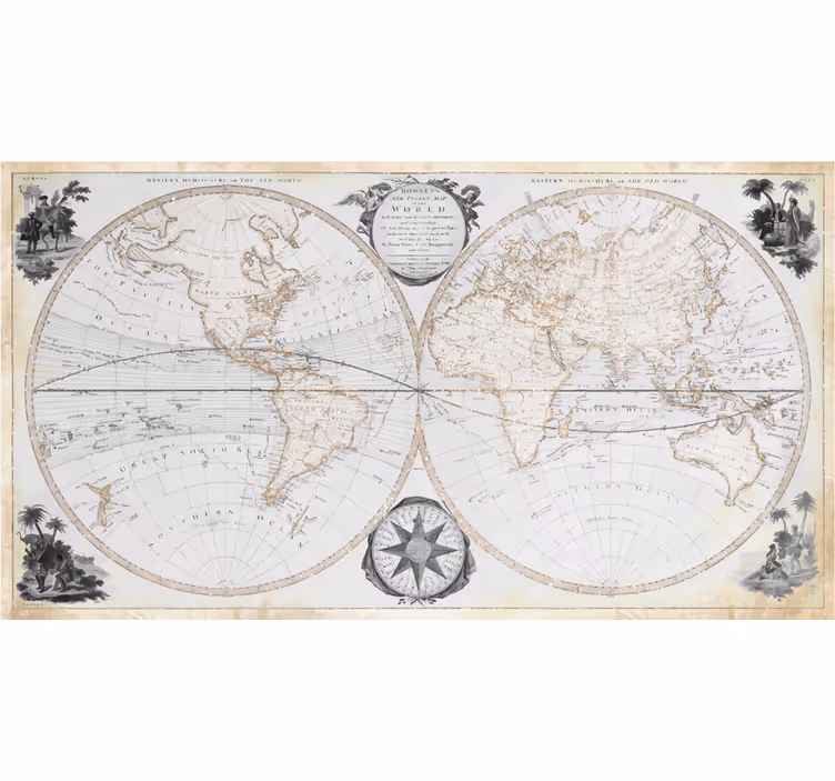 Fotomurale ufficio mappa del mondo vintage  - TenStickers