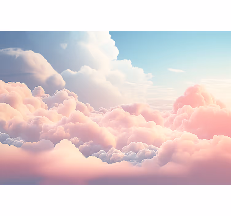 Fotomurali bambini paesaggio di nuvole rosa - TenStickers