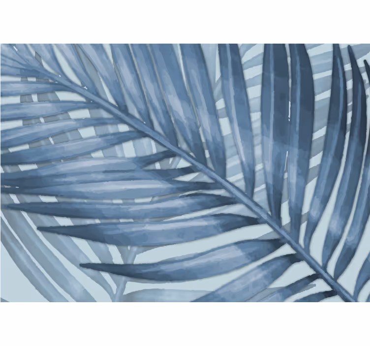 Fotomurale per bagno foglia tropicale blu - TenStickers