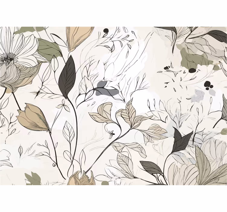 Fotomurale per bagno disegnare fiori - TenStickers