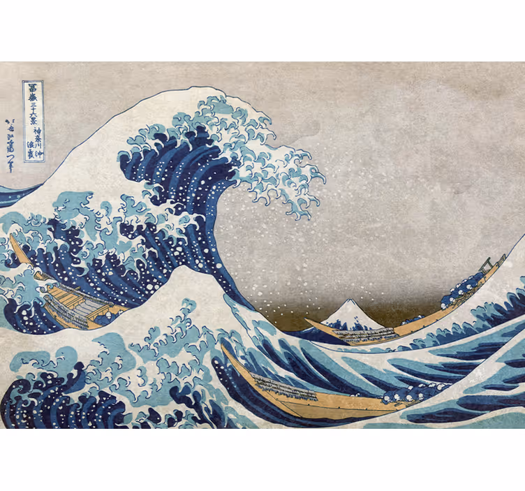 Fotomurale onda di Kanagawa stile vecchio  - TenStickers