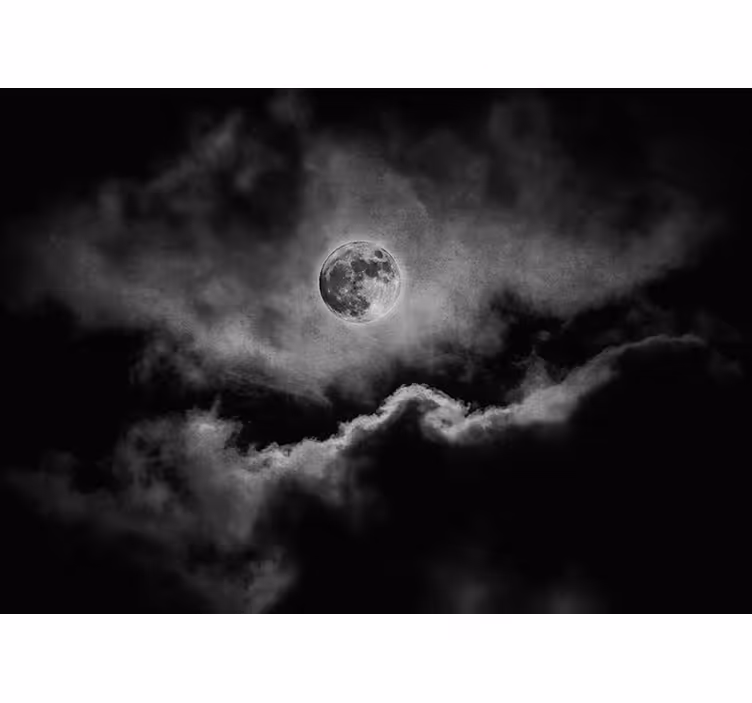 Fotomurale camera matrimoniale luna e nuvole - TenStickers