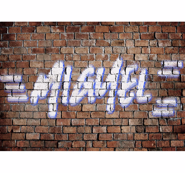 Murale per cameretta ragazzi graffiti in mattoni con nome - TenStickers