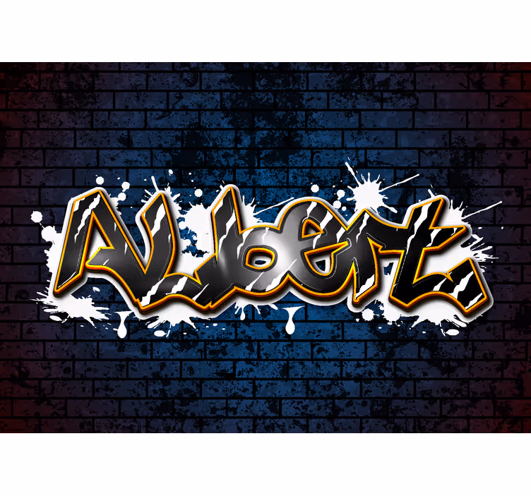 Murale per cameretta ragazzi muro di mattoni con nome - TenStickers